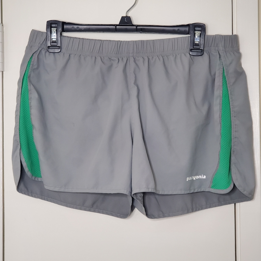 Patagonia Womens Grey Running Shorts Size Large Athletic Wear Shorts
